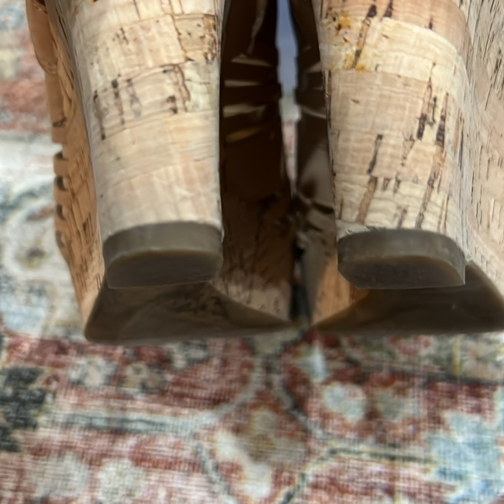 Franco Sarto Women's Tan 4” Wedge Sandals Size 7 - Picture 7 of 15